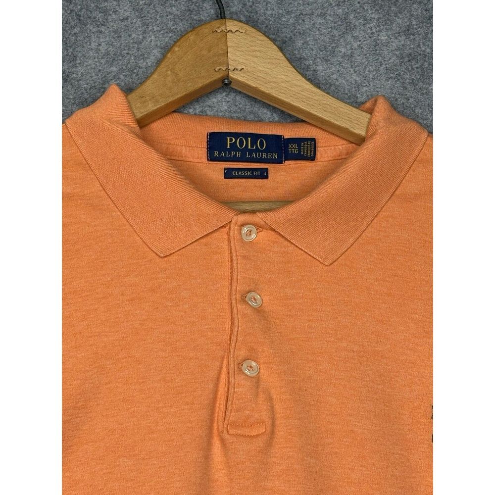 Polo Ralph Lauren Classic Fit Polo Shirt Men XXL Orange Cotton Short Sleeve